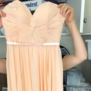 Size 4 peach/champagne long strapless dress